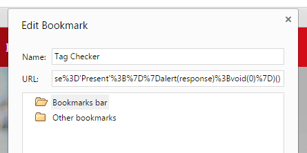 Tag Checker bookmark insert